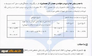 شیوه نامه میهمانی مهر ماه 1400