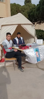 برپایی چادر سلامت و سلامت سنجی در مرکز شهید آیت به همت کانون هلال احمر 3
