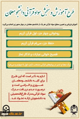 طرح آموزش و سنجش سواد قرآنی دانشجو معلمان