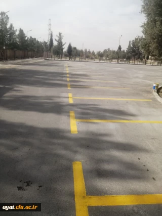 عملیات خط کشی و ساماندهی پارکینگ دانشجویی مرکز